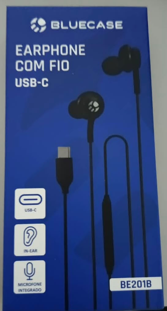 EARPHONE C/ MICROFONE BE201B BLUECASE - USB-C