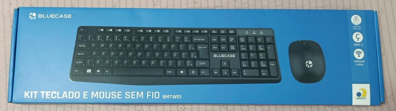 KIT TECLADO E MOUSE SEM FIO PRETO BMTW01 BLUECASE