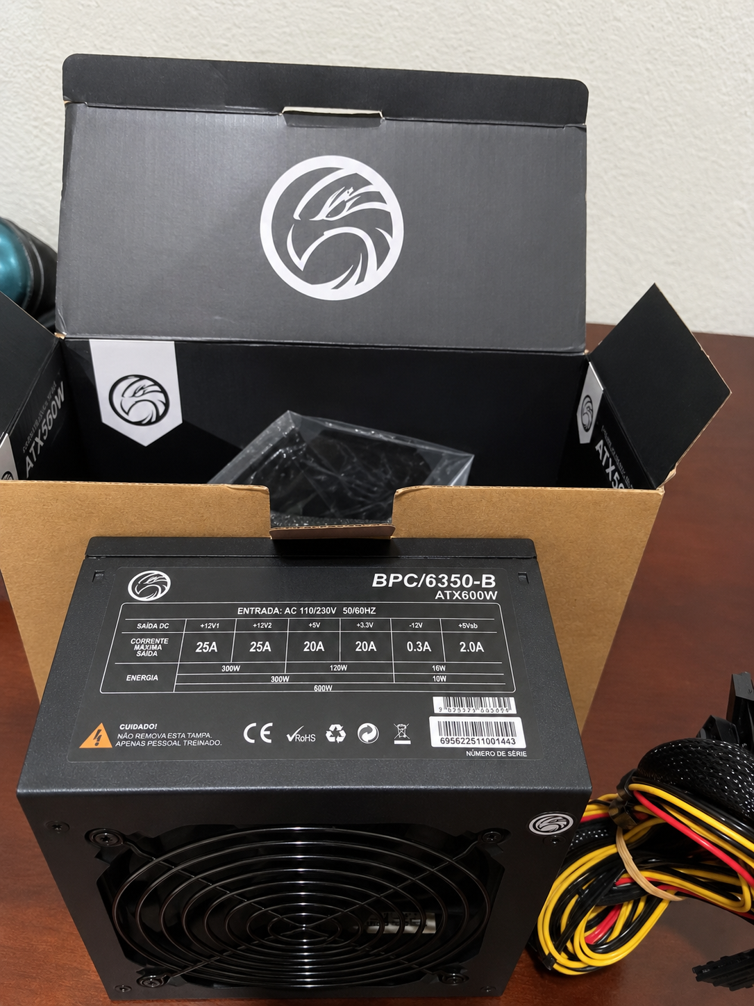 Fonte de Alimentação ATX 600W Nova – Cachoeiro